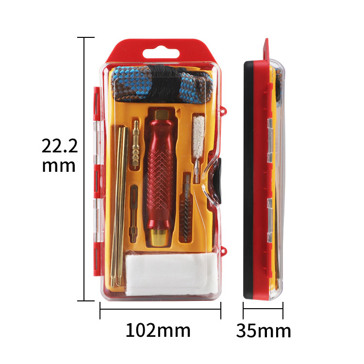 Kit Pembersih Pistol Pistol Kaliber .357 dengan Sarung Aluminium